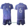 Conjunto (Camiseta+Pantalón Corto) Argentina German Pezzella 6 Segunda Equipación Mundial 2022 - Niño